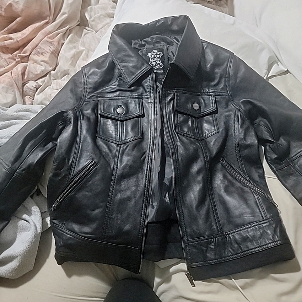 Black Leather Womans Jacket